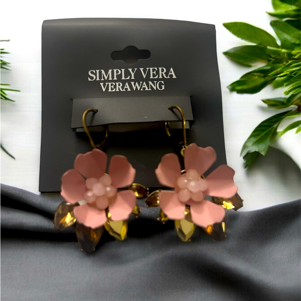 Brand New Simply Vera Wang Flower Earrings